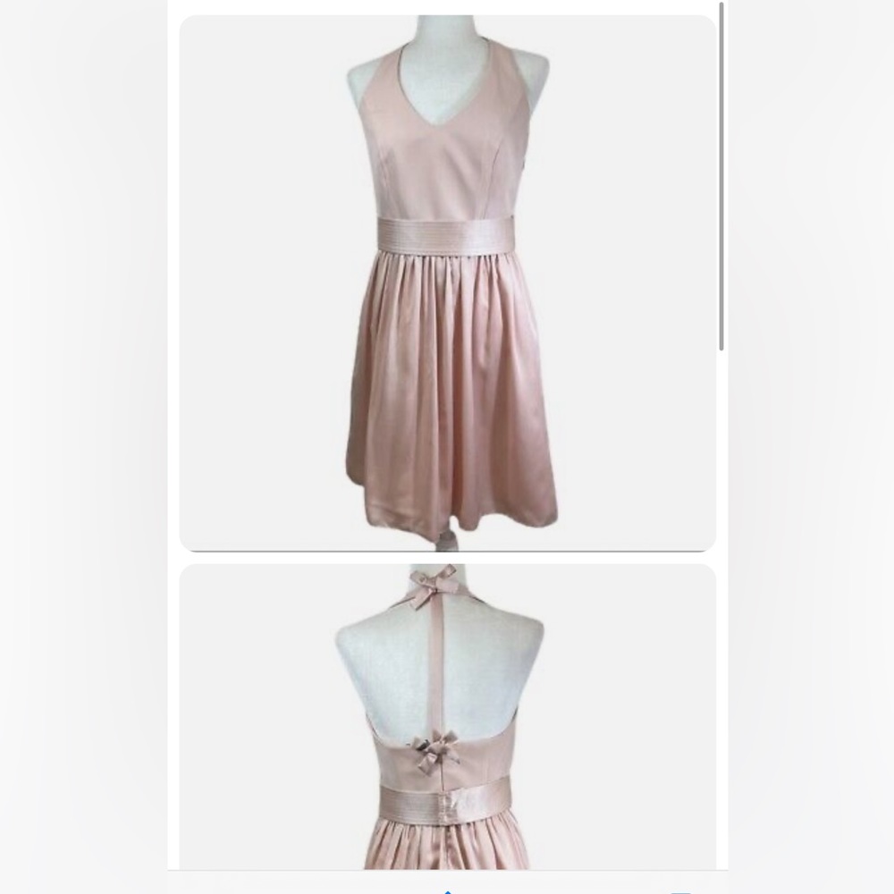 White by Vera Wang Short, Blush, Halter Bridesmaid Dress Size 10